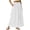 White, variant on Women Skirts Plus Size Solid Color High Waist Casual Loose Hollow Comfy A-Line Long Skirt