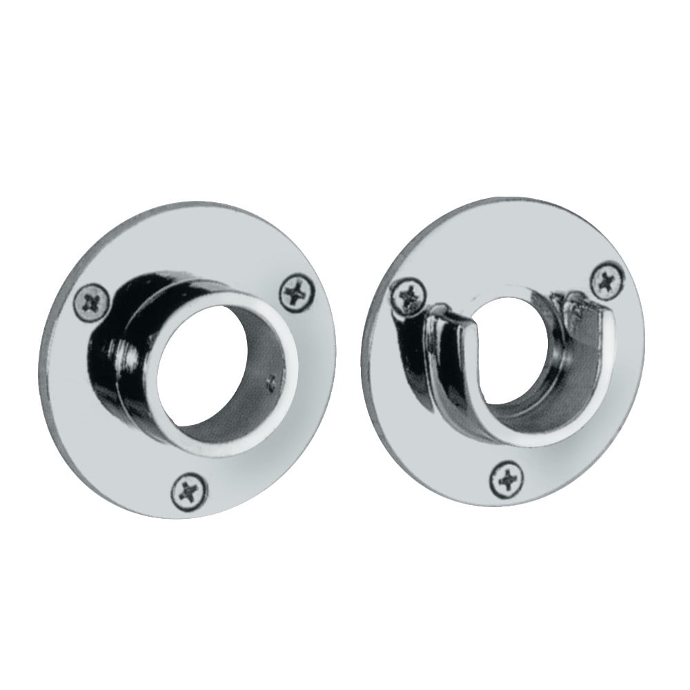 Shower Wall Flange Exposed Screw Mounting Pair, Chrome