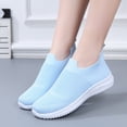 thumbnail image 6 of BRGZLK Womens Athletic Shoes Summer Trendy Solid Color Slip On Tennis Workout Sneakers Mesh Breathable Lightweight Casual Slip On Shoes for Running Walking Light Blue 8.5, 6 of 9