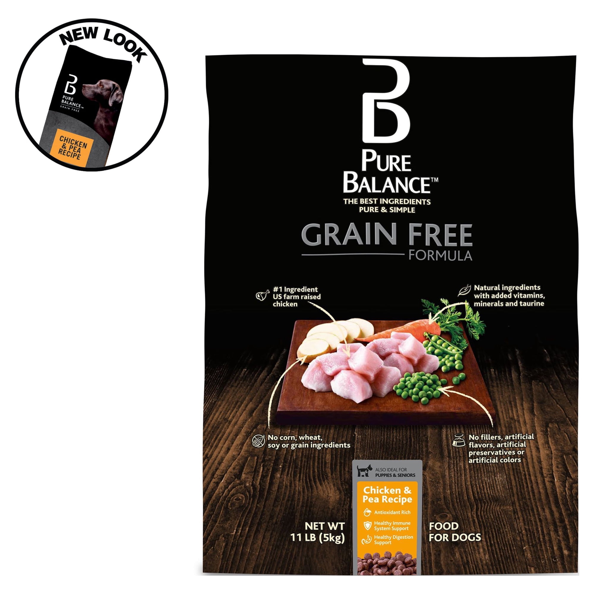 Pure Balance Grain-Free Dry Dog Food Formula, Chicken & Pea Flavor, 11-Pound