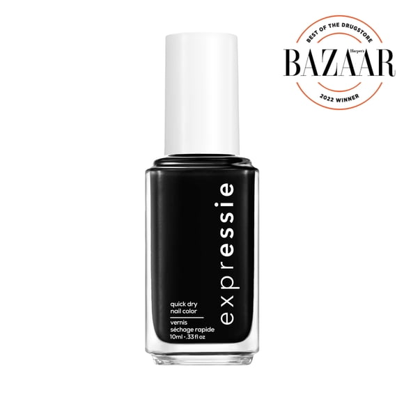 essie expressie quick dry nail polish, 8-free vegan, true black, Now Or Never, 0.33 fl oz