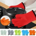 Cotton Five Finger Heat Hand Gloves Heat Oven Gloves Microwave