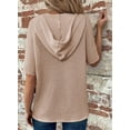 thumbnail image 2 of Jersey Dokotoo Primavera-Verano de punto gofrado con cuello en V, color albaricoque, 2 of 6