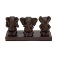 thumbnail image 1 of Benjara BM216622 3 Éléphant Assis Décor de Table en Polystone avec Base Rectangulaire & 44; Brun, 1 of 1