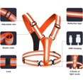 thumbnail image 2 of Ch （Orange）Running Reflective Vest - Rechargeable LED Cycling Reflective Vest with Adjustable Size, for Jogging, Hiking, Dog Walking, Motorcycling, Cycling at Night, 2 of 5
