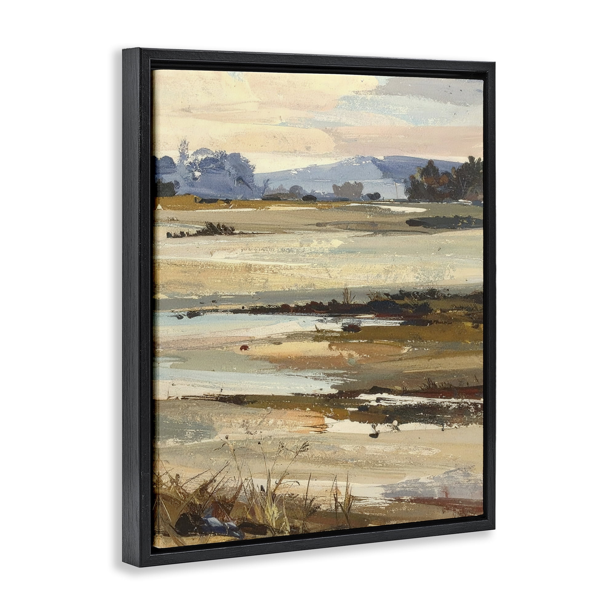 Stupell Industries Distant Horizon Portrayal Black Framed Floater Canvas Wall Art, design by Alonza Saunders