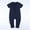 Navy, variant on CheerKidz Cute Solid Color Short Sleeve Double Zipper Romper for Toddler Baby Boys Girls Perfect for Outdoor Adventures and Casual Wear 0-3 Years(Blue,18-24 Months)