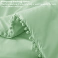 thumbnail image 7 of Exclusivo Mezcla Boho Pom Pom Ball Fringe Twin Comforter Set, 2 Pieces Sage Green Lightweight Down Alternative Bedding Comforter Sets for All Seasons (1 Comforter and 1 Pillowcase), 7 of 7