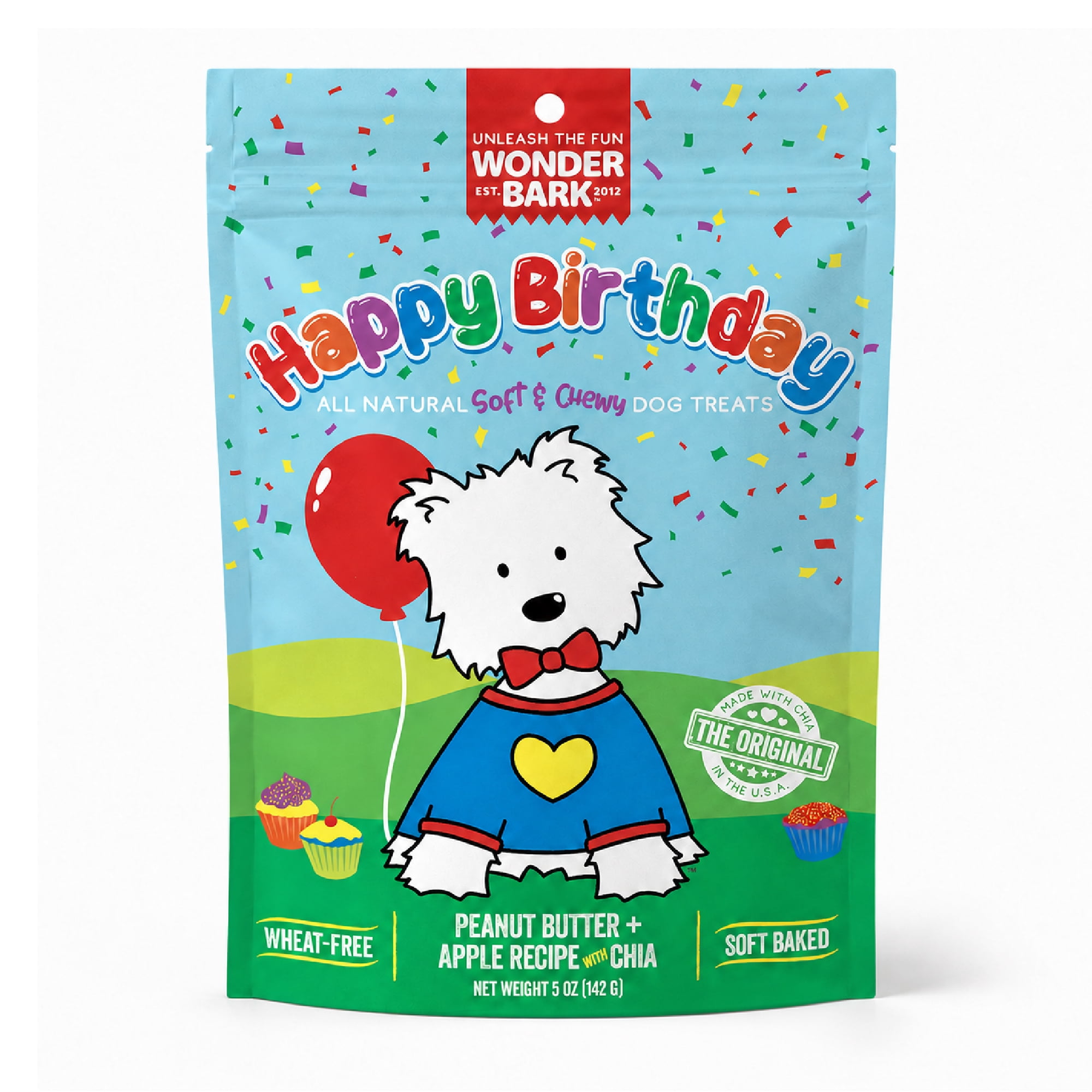 Wonder Bark All Natural, Soft Oven Baked Dog Treats - Happy Birthday, 5 oz