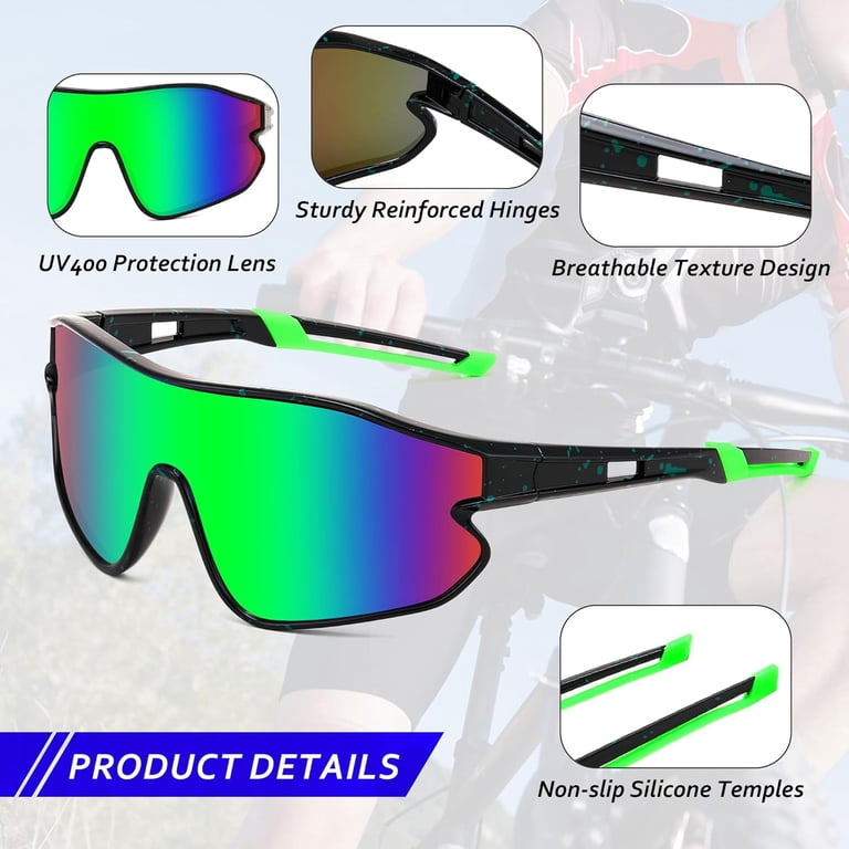 Lunettes De Sport FEISEDY Pour Enfants 6-15 Ans - Protection UV400, Léger 25g - Pour Vélo, Baseball