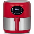 thumbnail image 3 of Deco Chef AF01RED 3.7QT Digital Air Fryer with 6 Cooking Presets Dishwasher Safe Basket Red Bundle with 1 Year Extended Protection Plan, 3 of 9
