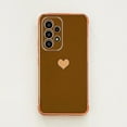 thumbnail image 3 of Samsung Galaxy A53 5g Phone Case with Camera Protection,Luxury Cute Love Heart Plating Edge Phone Case,Soft Silicone Shockproof Bumper with Cute Small Love Heart Pattern-Brown, 3 of 9