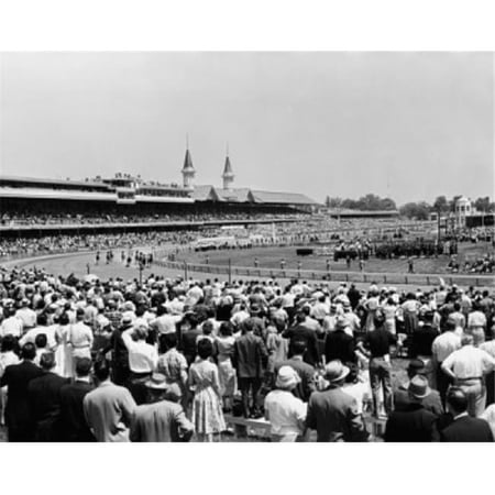 Spectators Watching Horse Racing Churchill Downs Louisville Kentucky USA Poster Print, 18 x 24