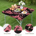 thumbnail image 4 of Halloween Pink Spooky Pumpkins and Bats Square Fitted Tablecloth with Elastic Edge,Square Table Cover,Washable Elastic Table Cover for Home Kitchen Party Decor 34"x34", 4 of 6