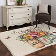 thumbnail image 3 of 4'x6' Area Rugs, Farmhouse Flowers Indoor Outdoor Area Rug for Living Room Bedroom, Spring Watercolor Floral Leaf on Linen Washable Bathroom Rugs Kitchen Floor Carpet Mats Home Decor Aesthetic, 3 of 8