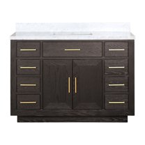 Abbey 48 in W x 22 in D Brown Oak Single Bath Vanity and Carrara Marble Top