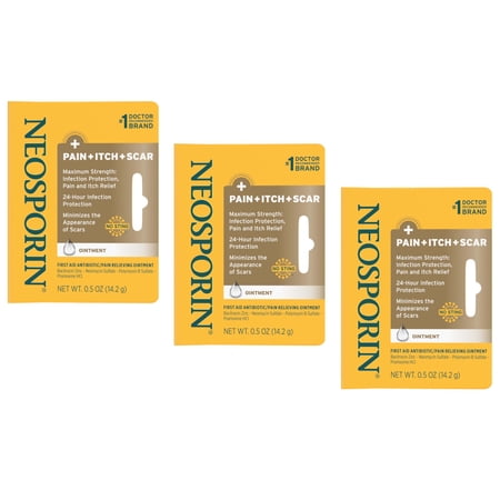 Neosporin + Pain Itch Scar Multi-Action Ointment 0.5 oz (Pack of 3)