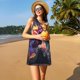 thumbnail image 3 of Balery Explosive Fluid Splash Art Vestidos de verano para mujer con estampado: vestido holgado sin mangas, vestido playero informal y cómodo para días calurosos., 3 of 7