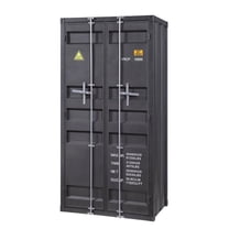 Bowery Hill Double Door Wardrobe in Gunmetal