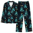 thumbnail image 2 of FDGIU Festive Christmas Pajama Set, Women's Printed Long Sleeve Pjs, Cozy Holiday Loungewear, 2 of 5