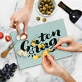 thumbnail image 5 of German Cutting Board, Guten Tag Words with Hand Lettering Calligraphy Style Illustration, Decorative Tempered Glass Cutting and Serving Board, Small Size, Black and White, by Ambesonne, 5 of 5