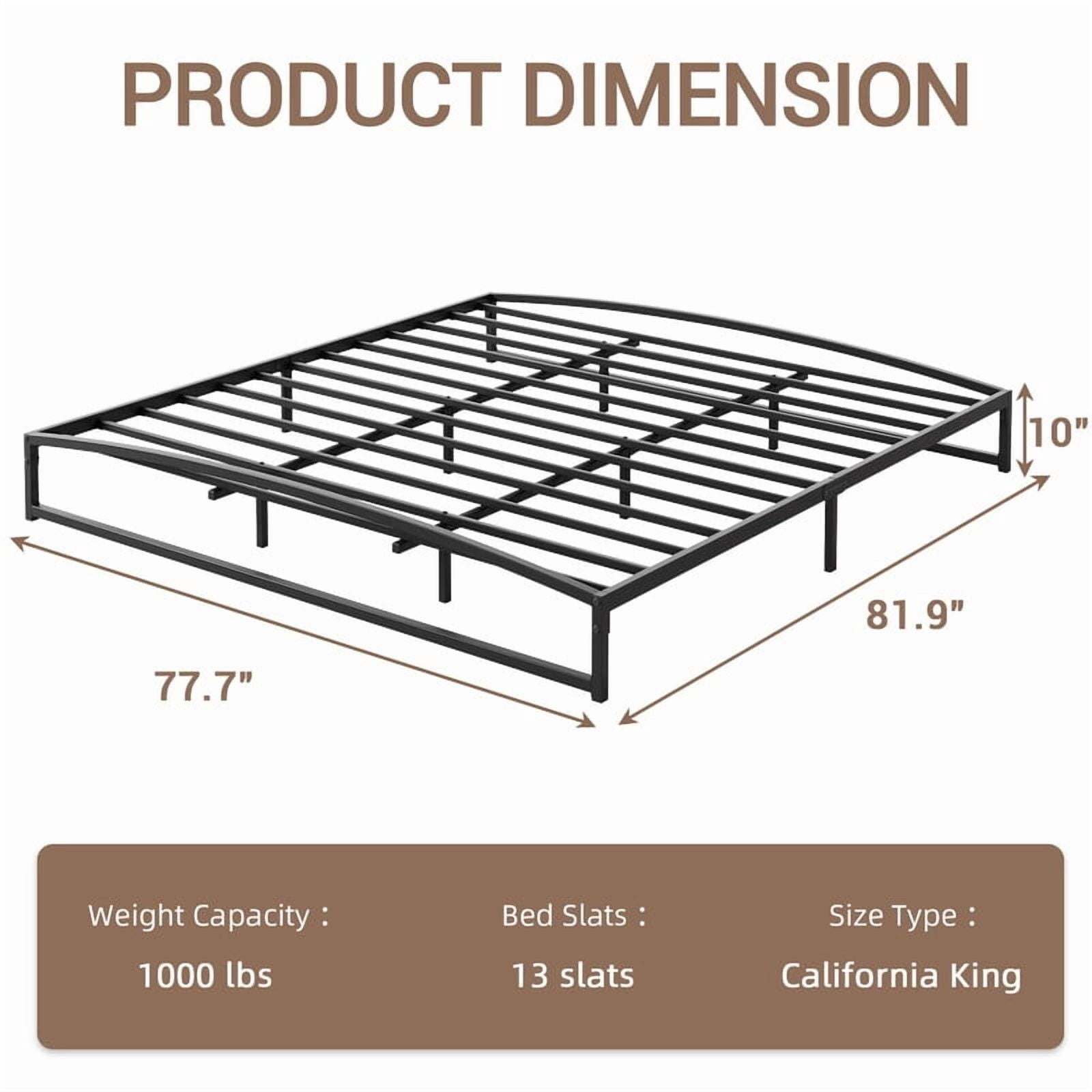 Eastvita King Size 1.10 Inch Heavy Duty Metal Platform Bed Frame - No Box Spring Needed, Noise-Free, Non-Slip, Easy Assembly, Black