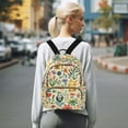 thumbnail image 7 of FORMRS Mini Backpack Purse for Women Quilted Travel Daypack Casual Shoulder Bag, Floral Animals, 7 of 7