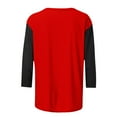 thumbnail image 5 of FAIWAD Women's Casual Top 3/4 Sleeve Color Block Baggy Tops Soft Comfy Round Neck Basic Top, 5 of 5