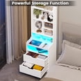 thumbnail image 6 of Afuhokles Nightstand Set of 2 with Charging Station and LED Lights, Night Stand with Bookshelf,Bedside Table with Drawers, White, 6 of 7