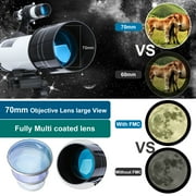 BNISE Telescope 70mm Aperture 400mm - Astronomical Telescope for Kids Beginners Adults Refracting Portable Travel Telescopes with Tripod Phone Adapter Carrying Bag