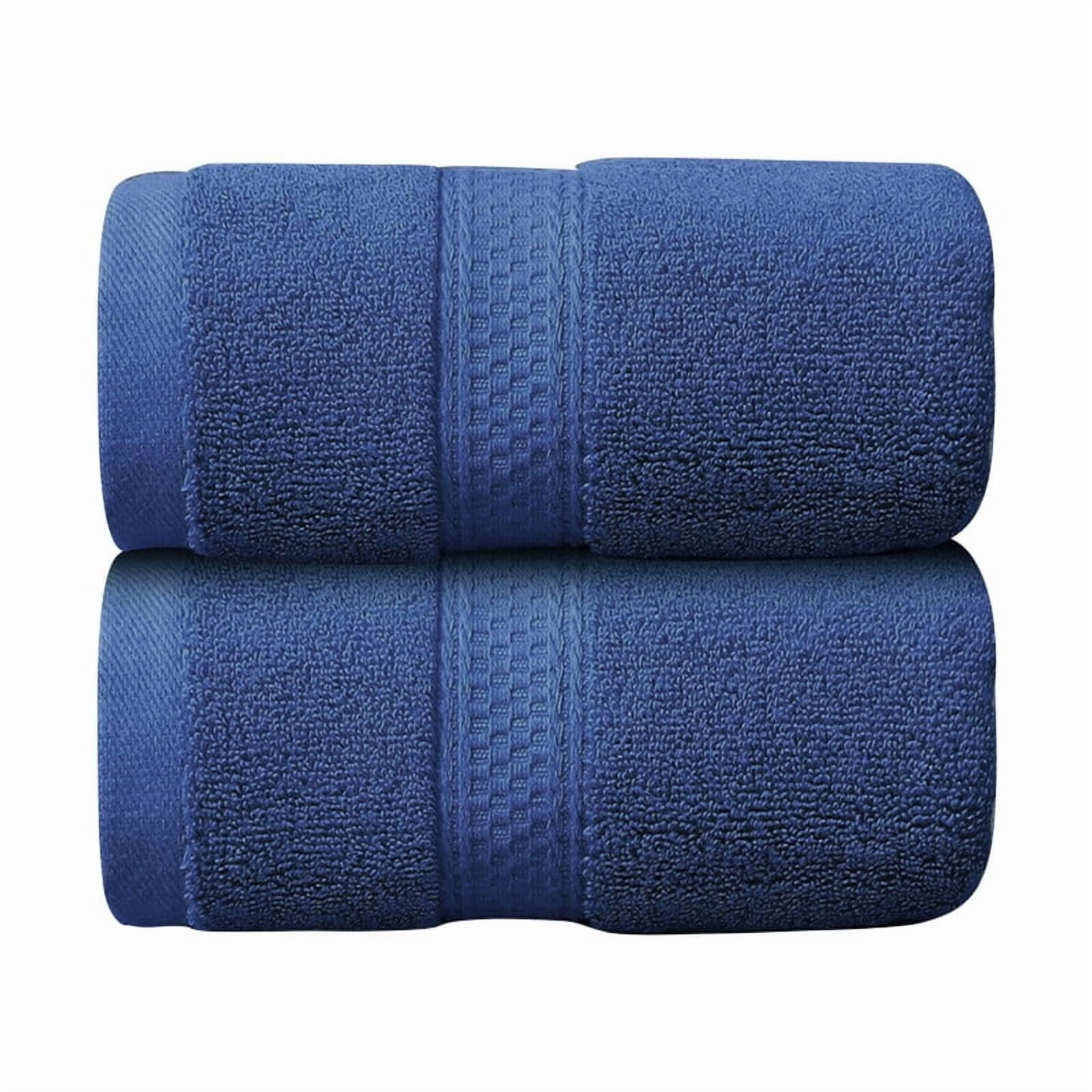 JML Blue Bath Towel Set of 8 Pieces - Cotton Blend Highly Absorbent Towels for Bathroom, 2 Soft Bath Towels, 2 Hand Towels, 4 Washcloths
