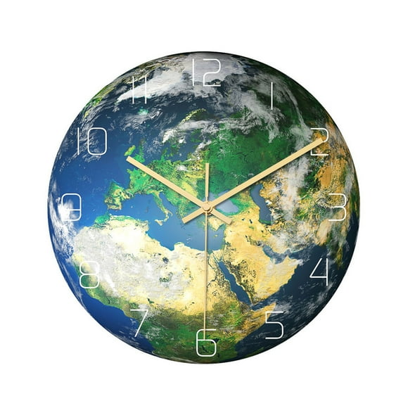 Luminous Earth Wall Clock Acrylic Silent Home Decor Wall Clock