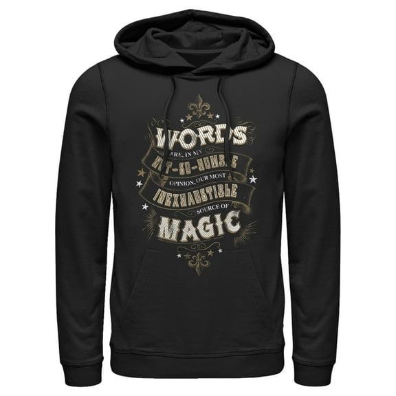 Men's Harry Potter Dumbledore Humble Wisdom Pull Over Hoodie Black X Large