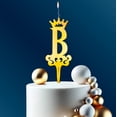 thumbnail image 3 of Gold Glitter Letter B - Luxury Cake Topper Candle for Birthdays, Weddings & Anniversaries - Reusable Food Safe Acrylic, Shiny Mirror Finish - Happy Birthday Cake Topper Décor, 3 of 8