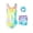 Yellow Green Gradient, variant on Girls Gymnastics Leotard Gradient Color Rainbow 3-Piece Set with Shorts & Hair Scrunchie