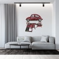 thumbnail image 2 of Vinyl Antique Car And Beetle Decoration Home Bedroom Living Room Art Adhesive Wall Decal - 28" x 28" Removable Kids Bedroom Car Lovers Art Red Vintage Cars Multicolored Design Wall Decor Sticker, 2 of 5