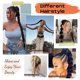 thumbnail image 4 of 2PCS DIY Braided Ponytail Extension with Hair Tie Long Straight Wrap Dark Brown Highlights 26 Inch (After Braided 23 Inch), 4 of 5