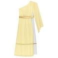 thumbnail image 5 of Jhaoyu Lyrical Dance Dress for Girls One Shoulder Ruffles Greek Nymph Toga Gown Yellow 10, 5 of 7