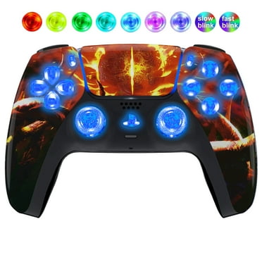 Flaming Over Silent Modz LED Light Up Button Wireless Custom Controller for PS5