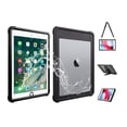 thumbnail image 1 of Waterproof Case for iPad 6th/5th Generation, iPad 9.7 Inch 2018 2017 Full Body Protection Shockproof Dustproof Cover with KickStand, Shoulder Strap Built in Screen Protector, 1 of 7