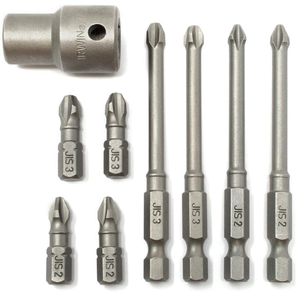JIS (Japanese Industrial Standard) (8) Screwdriver Impact Bits   3/8 Inch Socket Adapter #2#3 Standard & Long 1/4 Inch 0059-004/007