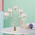 thumbnail image 2 of Wedding Crystal Candlesticks Holder 5 Arm Gold Candle Holder Candelabra Stand, 2 of 11