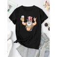 thumbnail image 2 of Camisetas divertidas para mujer, con estampado de animales, manga corta, cuello redondo, para verano, casual, holgadas, ligerasWomen's Fashion Beer Old for Man Graphic Tee - Casual Crew Neck Short S, 2 of 6