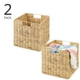 thumbnail image 2 of Visit the mDesign Store Storage Water Hyacinth Living Room Woven Cube Chest, Natural, 2 Count, 2 of 9