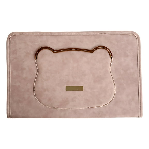 GJX Laptop Sleeve,Pu Leather Laptop Purse for Women,14 Inch with Teddy Bear Computer Bags for Laptops for Men,Pink1,M