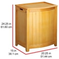 thumbnail image 2 of Oceanstar Finished Bowed Front Laundry Wood Hamper with Interior Bag, Natural, 2 of 6