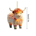 thumbnail image 3 of Christmas Ornaments Highland Cow Decor Xmas Tree Decorations Cute Acrylic Cow Pendants Cartoon Cow Decorative, 3 of 6