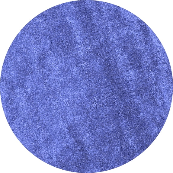 Ahgly Company Indoor Round Abstract Blue Contemporary Area Rugs, 7' Round