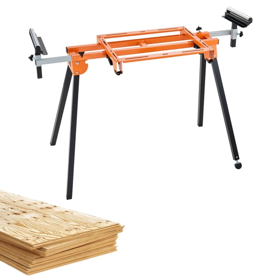 SKYSHALO 79in Miter Saw Stand with One-piece Mounting Brackets Sliding Rail 330lbs