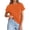 Orange #11, variant on WULMLEO Women's Rolled Cuff Crew Neck T-Shirt Soft Cotton Casual Short Sleeve Tops for Summer Daily Wear Beach Vacation Yellow M